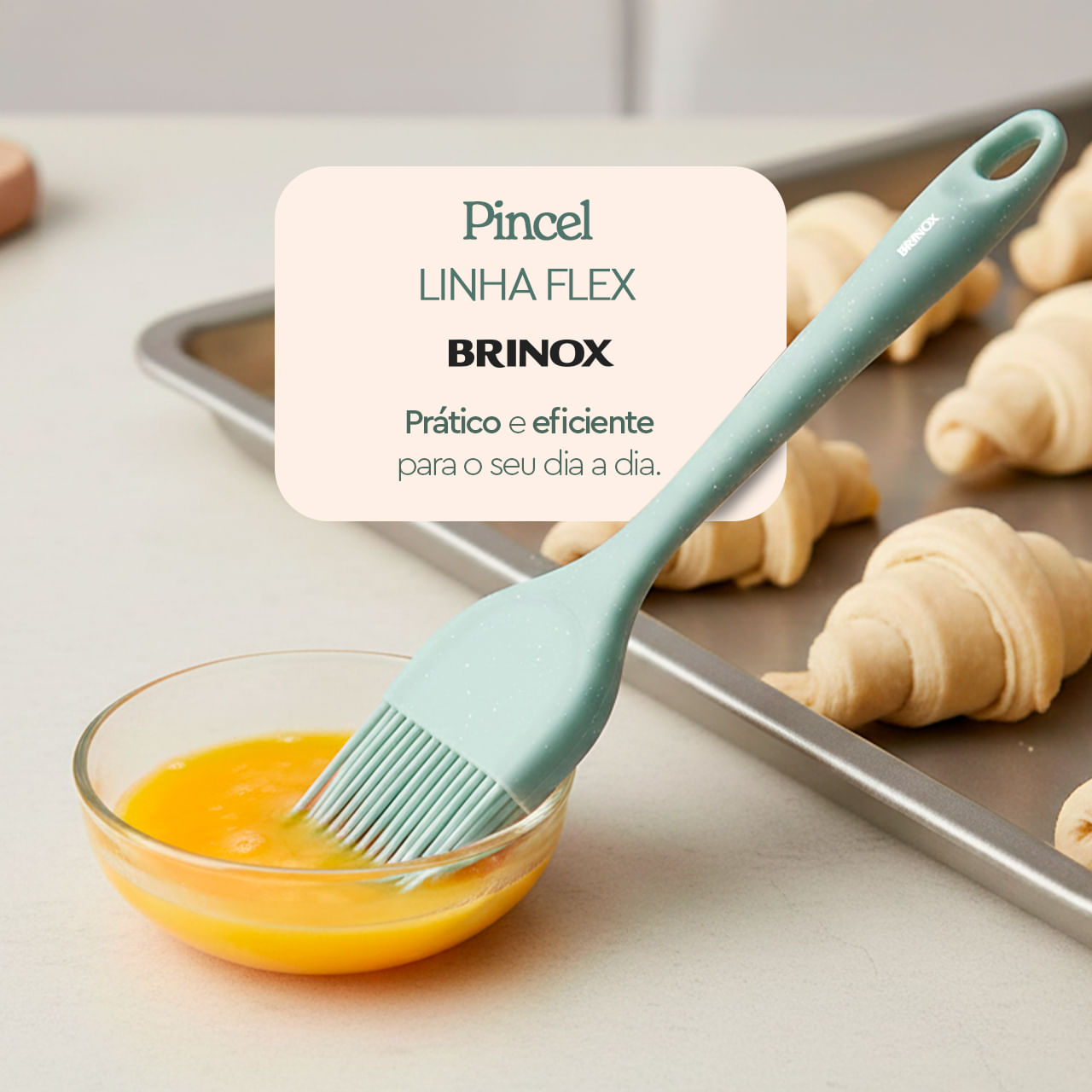Pincel de Silicone Brinox Flex 28cm Verde
