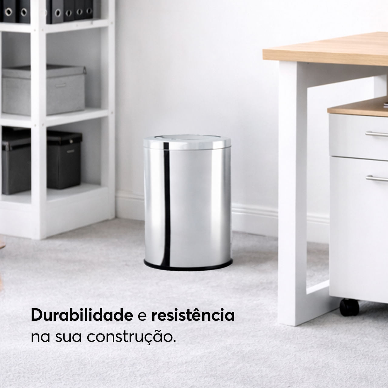 Lixeira com Tampa Basculante Brinox Decorline 21,2 Litros Ø225cm