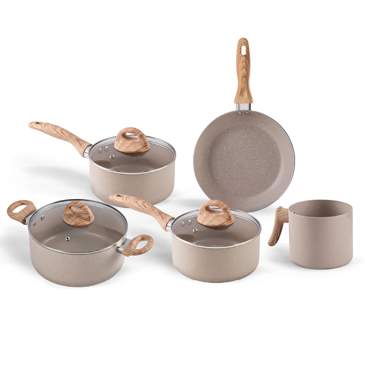 HR ヘレナルビンスタイン セット Jogo de Panelas com Indução Brinox Antiaderente Ceramic Life Smart