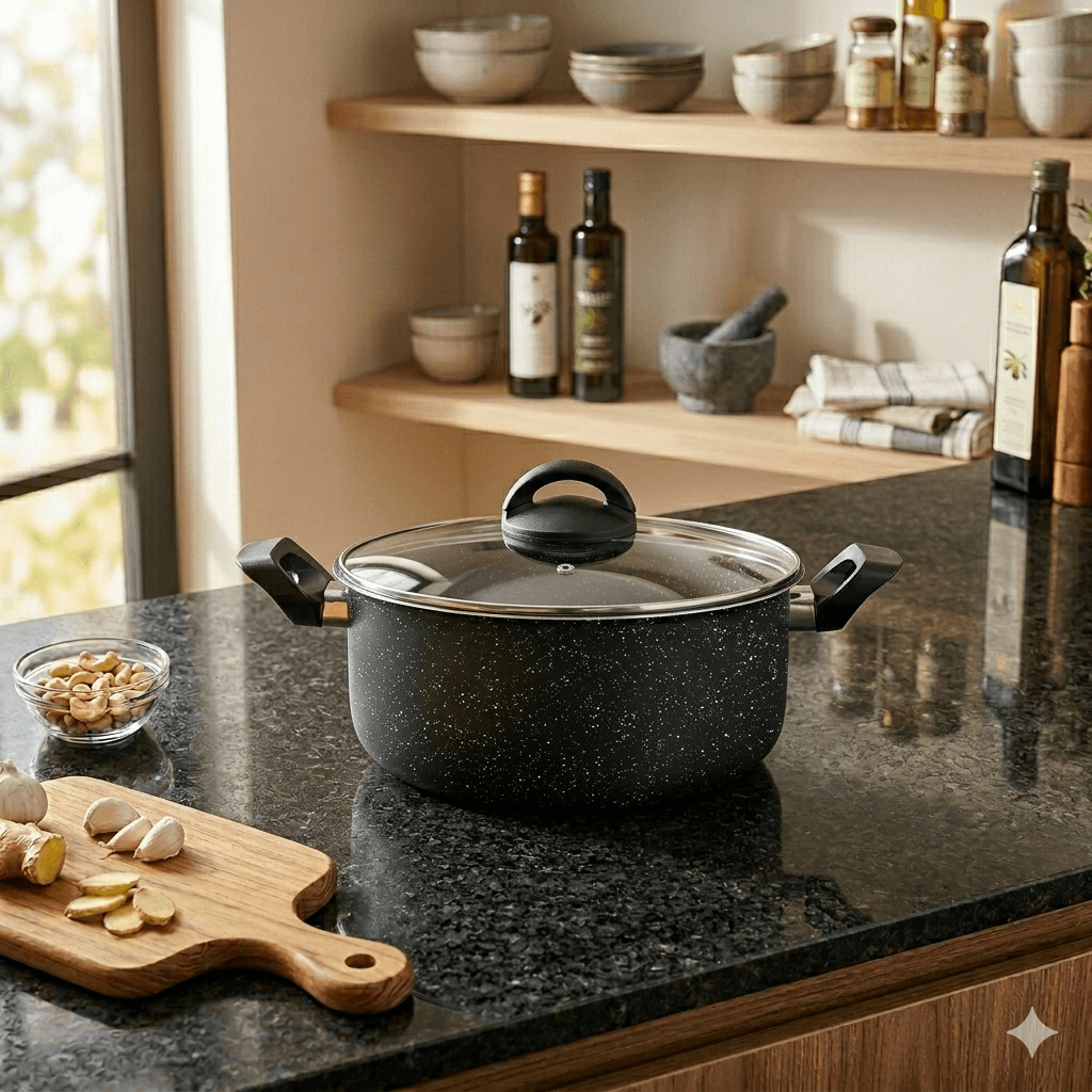 Caçarola com Tampa Brinox Suprema Ceramic Life Ø24cm 4,5 Litros Preto