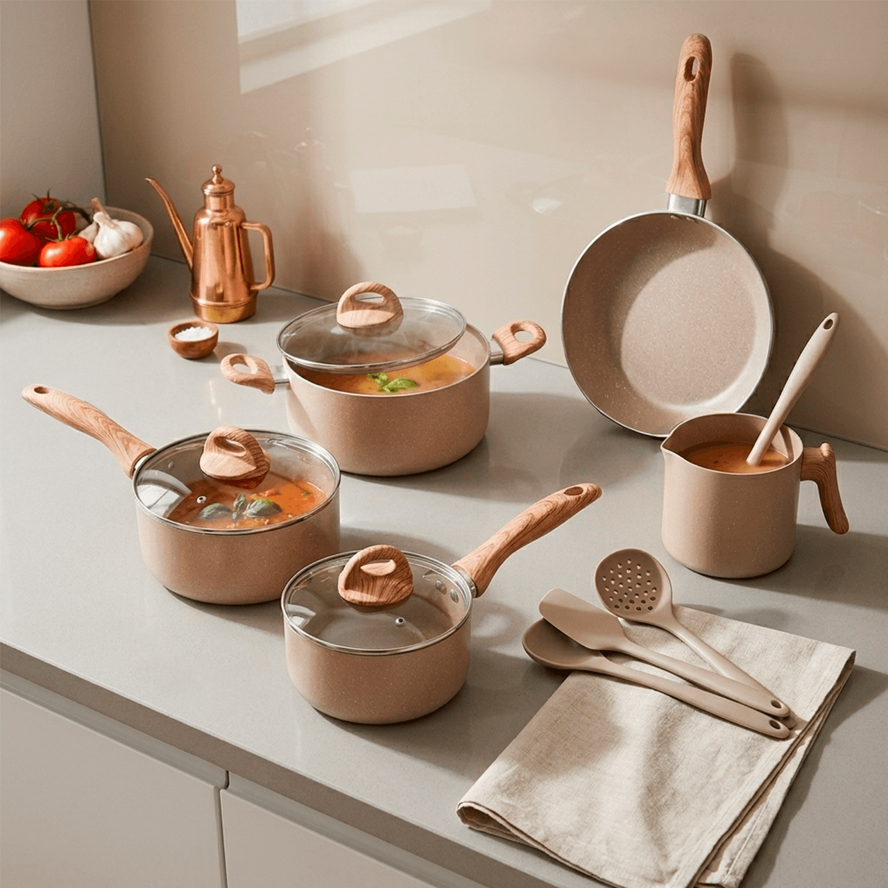 Jogo de Panelas de Indução Brinox Ceramic Life Smart Plus 8 Peças